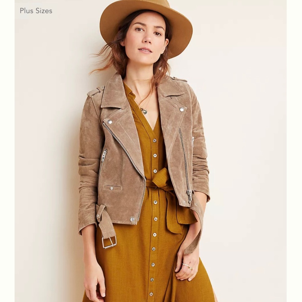 Anthropologie Suede Motor Jacket